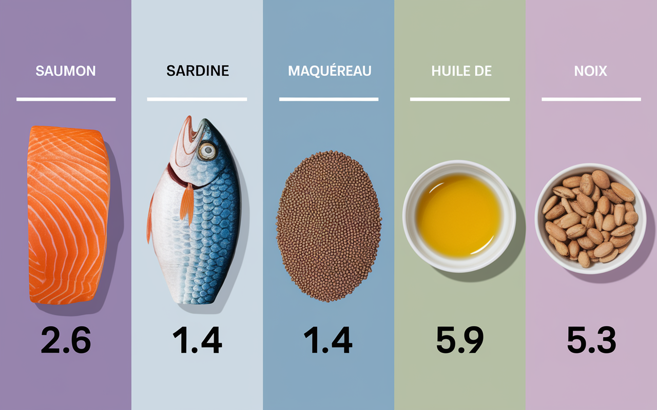 tableau comparatif omega 3 aliments