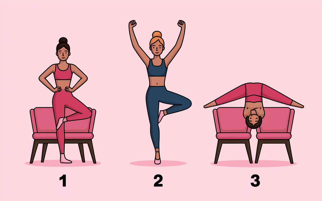 Trois types d’exercices pectoraux poids du corps sur fond épuré