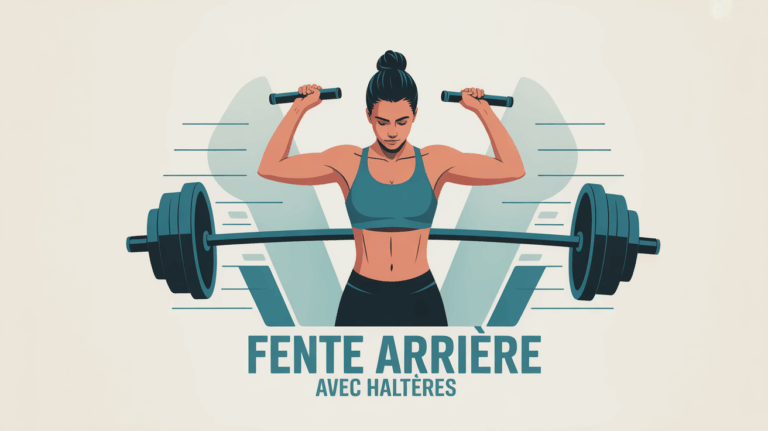 Illustration fente arrière haltères ambiance fitness