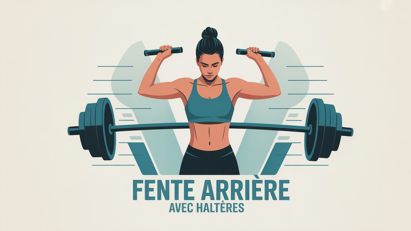 Illustration fente arrière haltères ambiance fitness