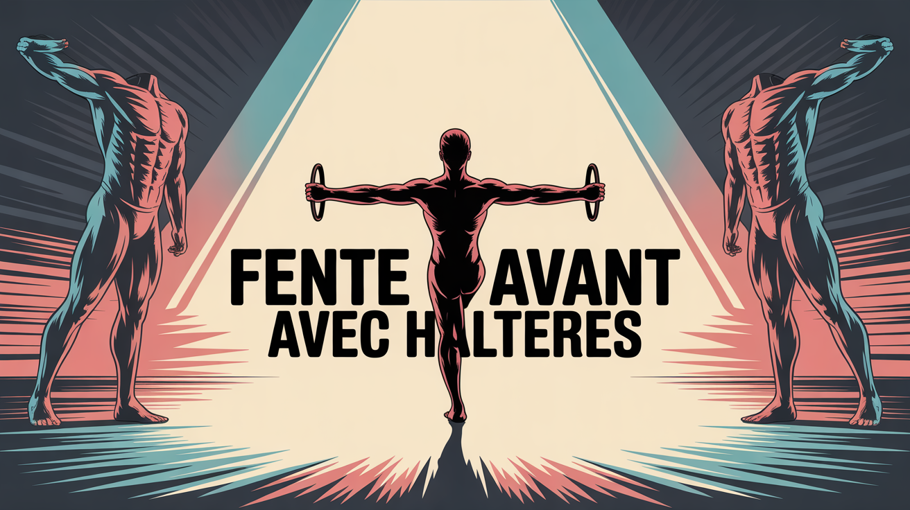 exécution fente avant haltères muscles jambes fessiers