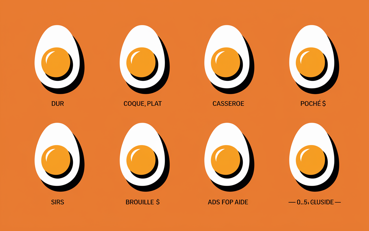 visuel cuisson et calibre glucides dans oeuf