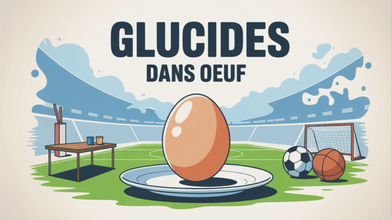 glucides dans oeuf assiette et objets sportifs