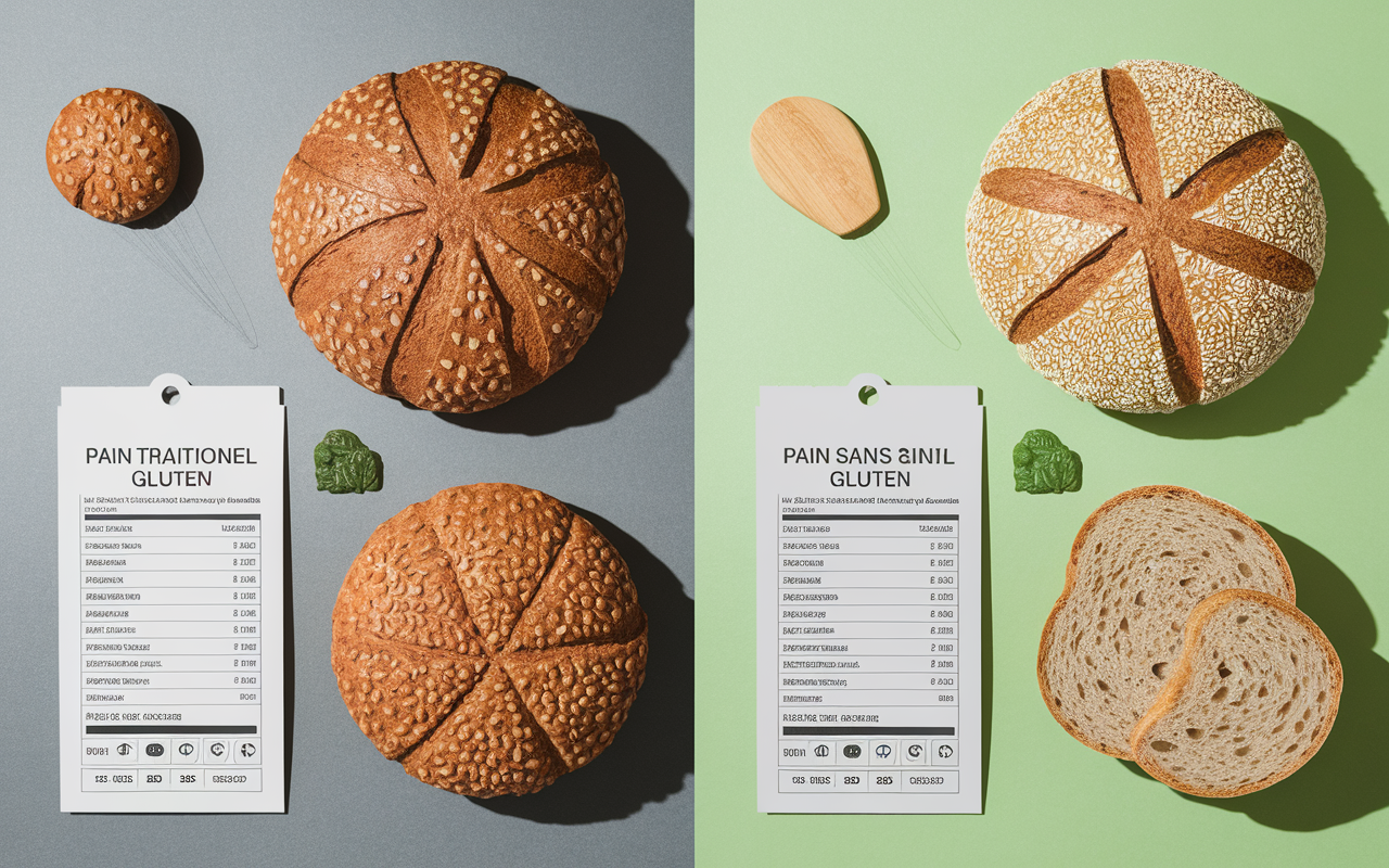 Comparaison calories pain traditionnel et sans gluten