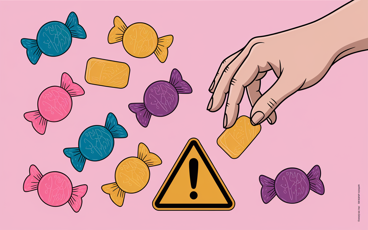 gummies minceur dangers bonbons triangle jaune
