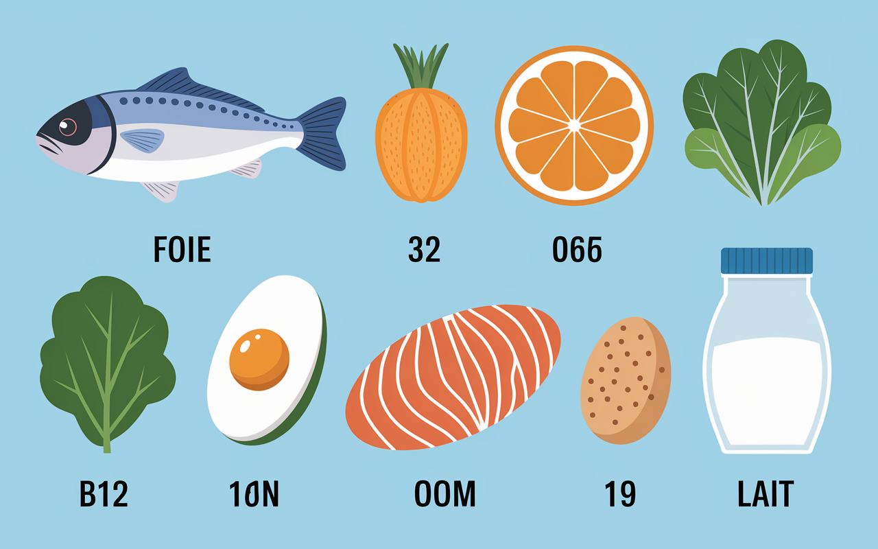 vitamine B12 quantités par aliments