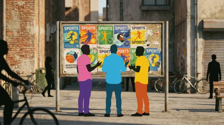 adulte actif devant panneau activites sportives locales