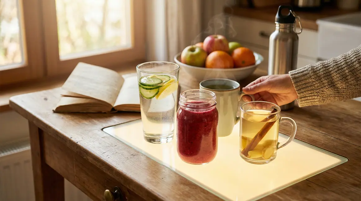 boissons minceur detox the vert gingembre smoothie sur table