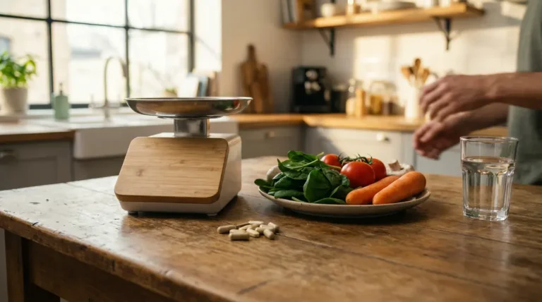 Vue moderne balance compléments alimentaires brûleur de graisse sans sport