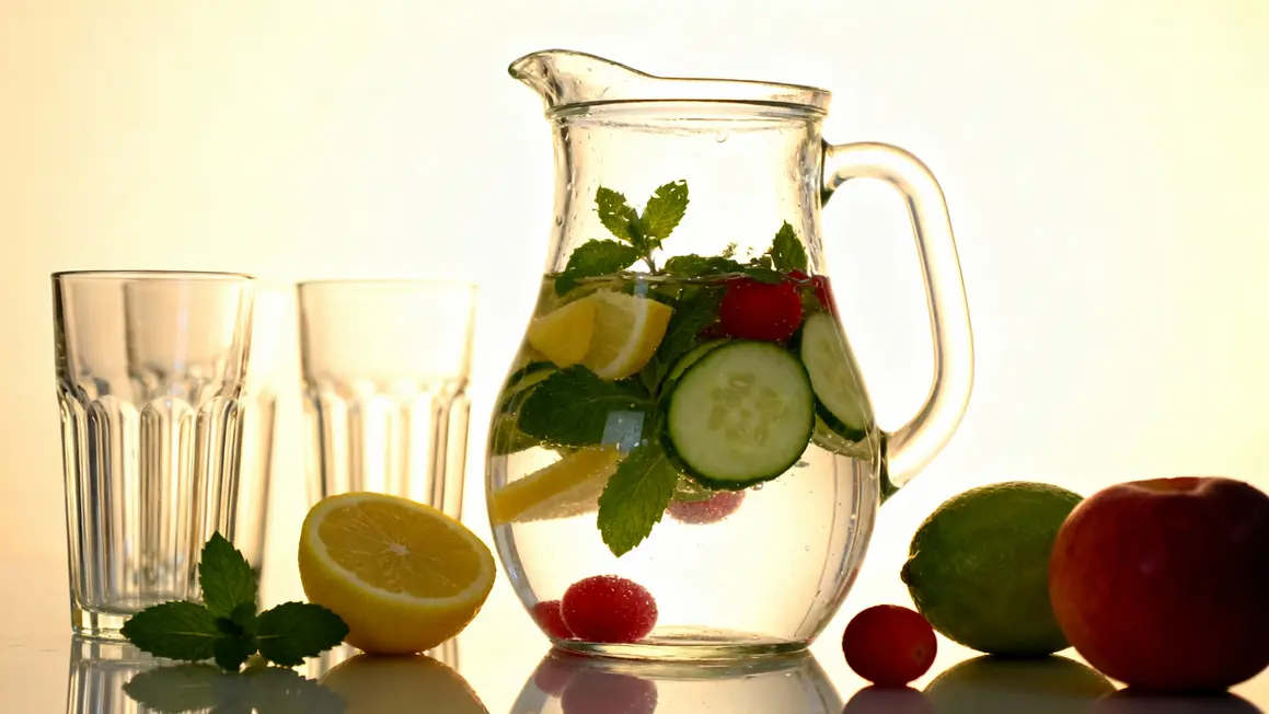eau detox minceur concombre menthe citron et fruits rouges