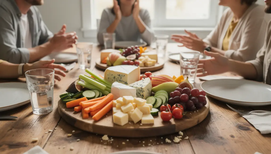 table fromage crudités ambiance conviviale