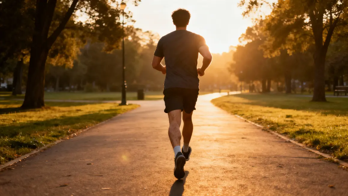 personnage marche sport a jeun matin