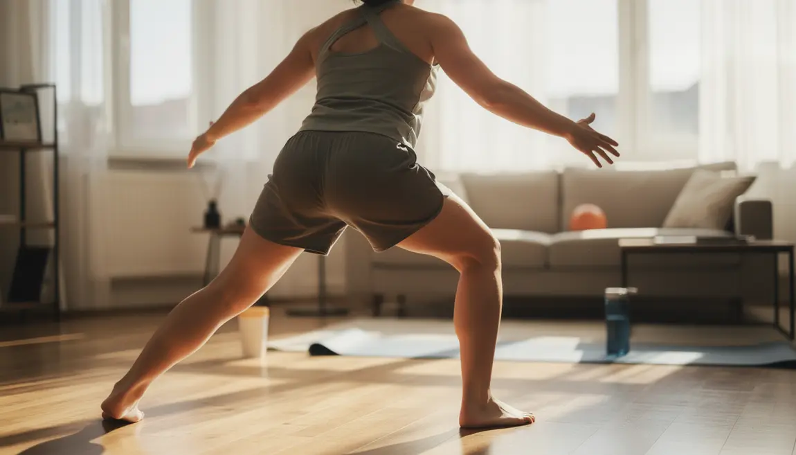 personne musclant ses quadriceps à la maison sans materiel