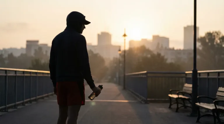 adulte debout sport a jeun matin