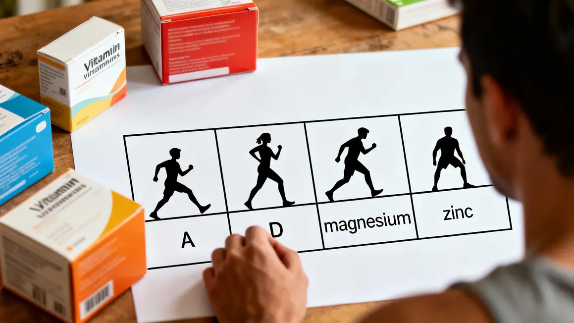 Schema pedagogique des vitamines et mineraux pour sport