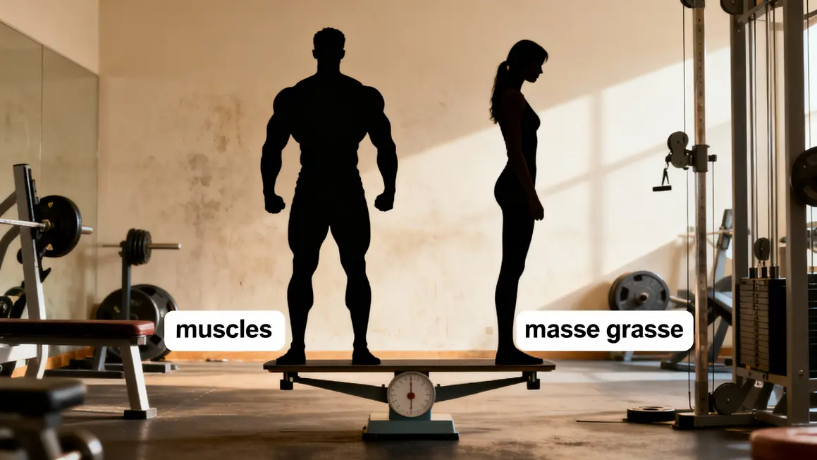 comparaison masse grasse muscle perte de poids