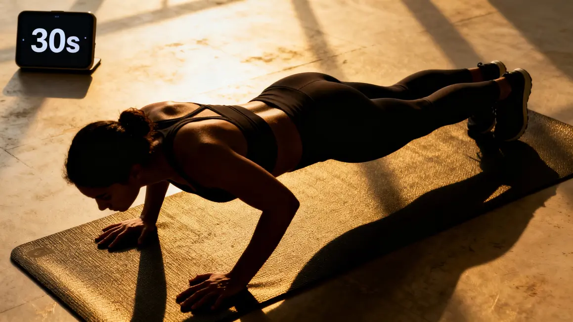Silhouettes sport gainage planche tapis timer