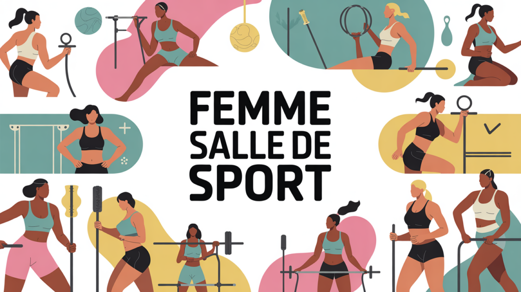 Femme salle de sport silhouettes en salle moderne
