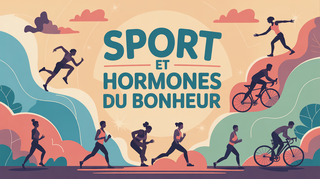 Illustration hormone du bonheur sport en groupe