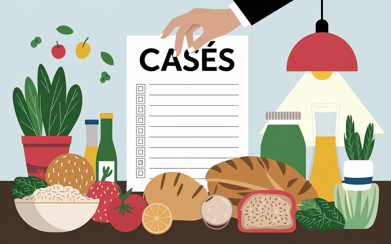 main coche liste courses alimentaires