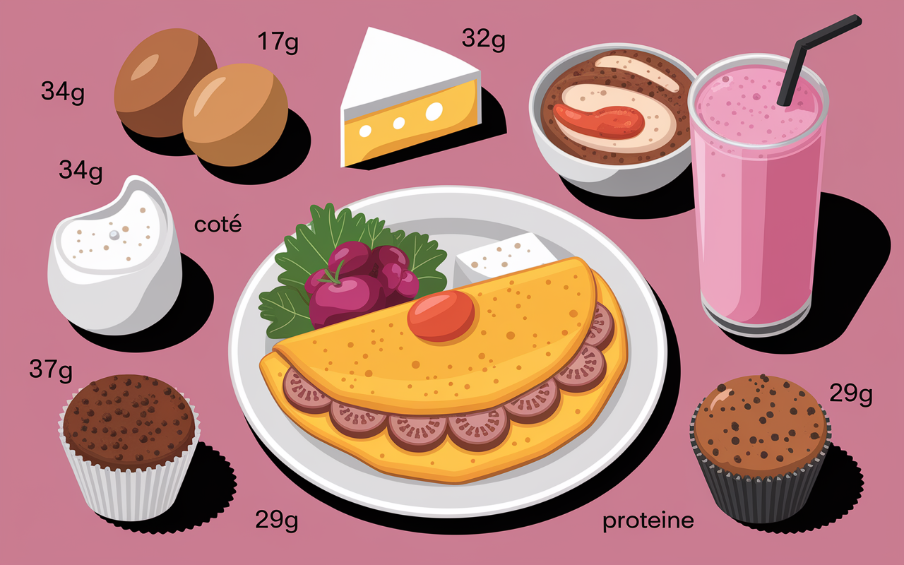 omelette et aliments recette riche en proteine musculation