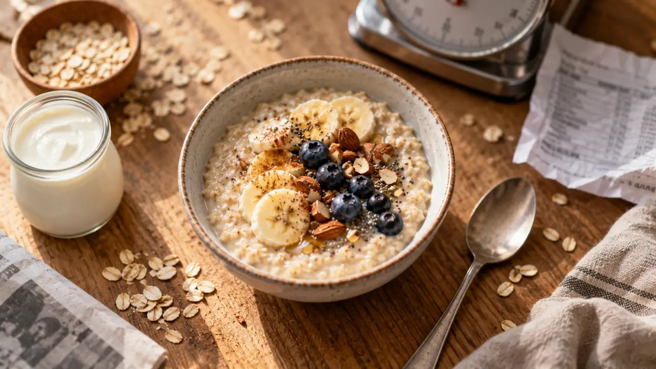Flocons d'avoine musculation : bol de porridge pour séance