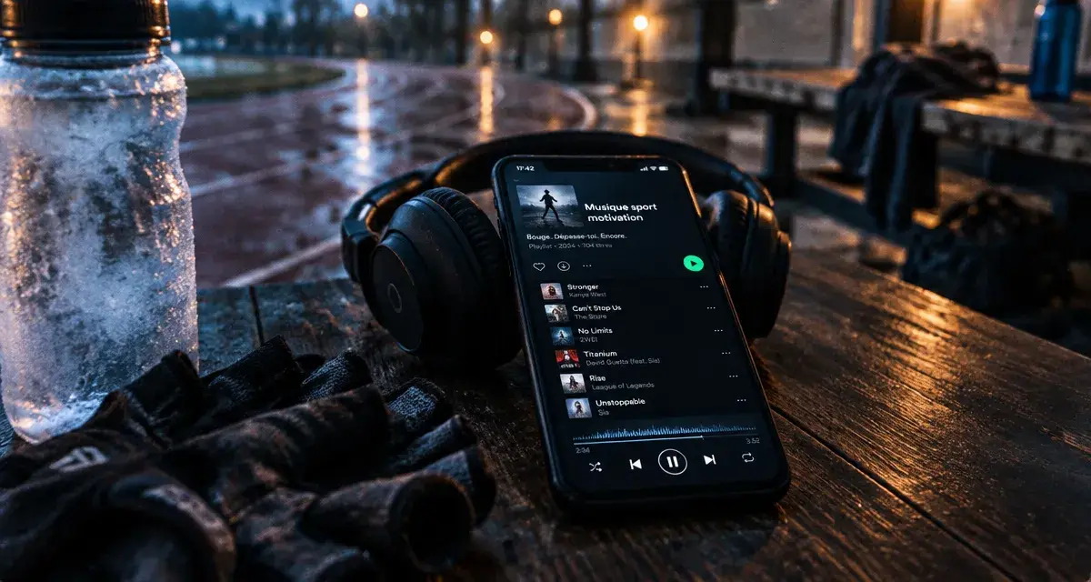 Musique sport motivation : téléphone et casque pour l’entraînement