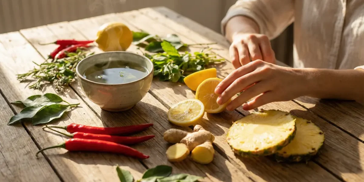 brûleurs de graisse naturels sur table aliments frais