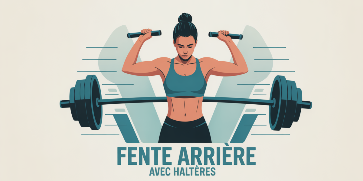 Illustration fente arrière haltères ambiance fitness