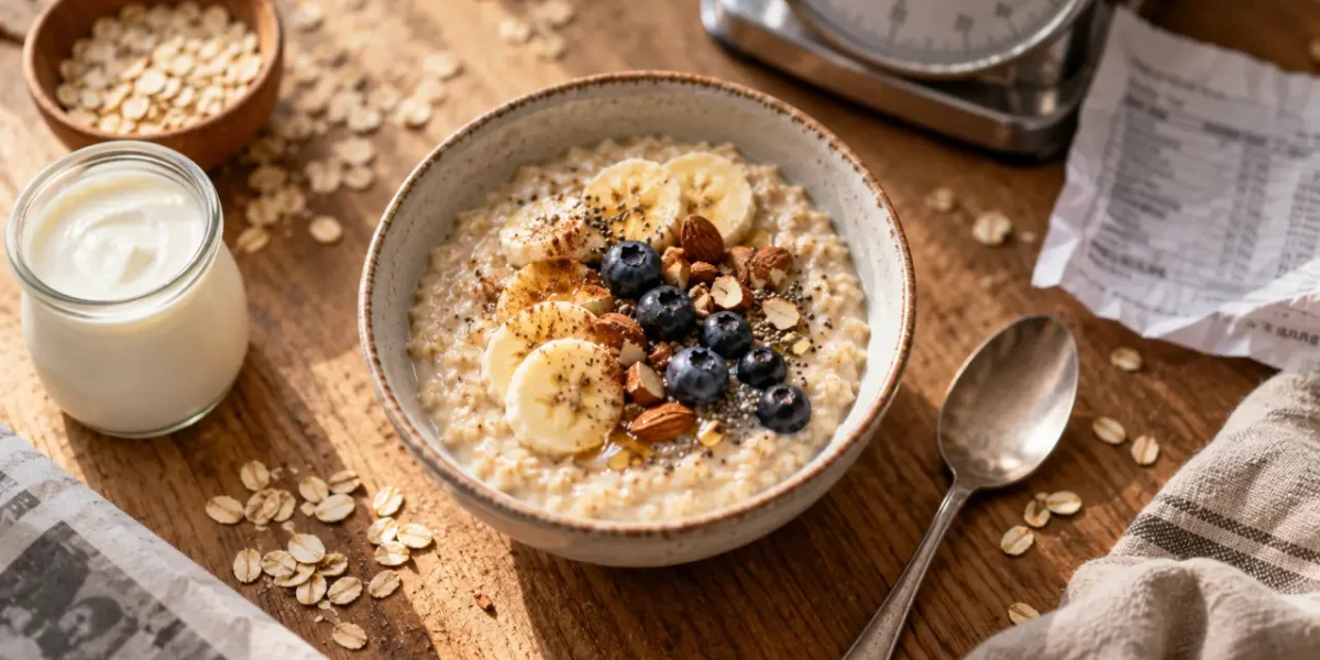 Flocons d'avoine musculation : bol de porridge pour séance
