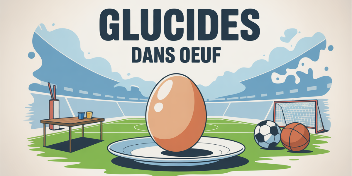 glucides dans oeuf assiette et objets sportifs