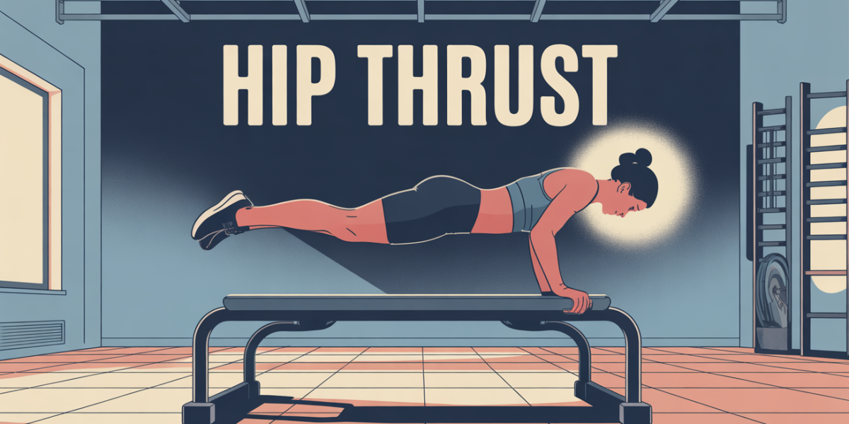 hip thrust sportif sur banc avec barre salle de gym