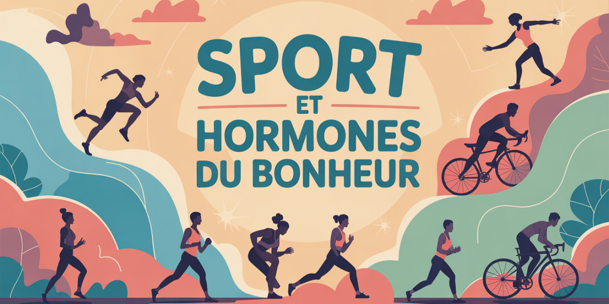Illustration hormone du bonheur sport en groupe