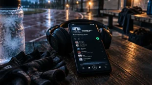 Musique sport motivation : téléphone et casque pour l’entraînement