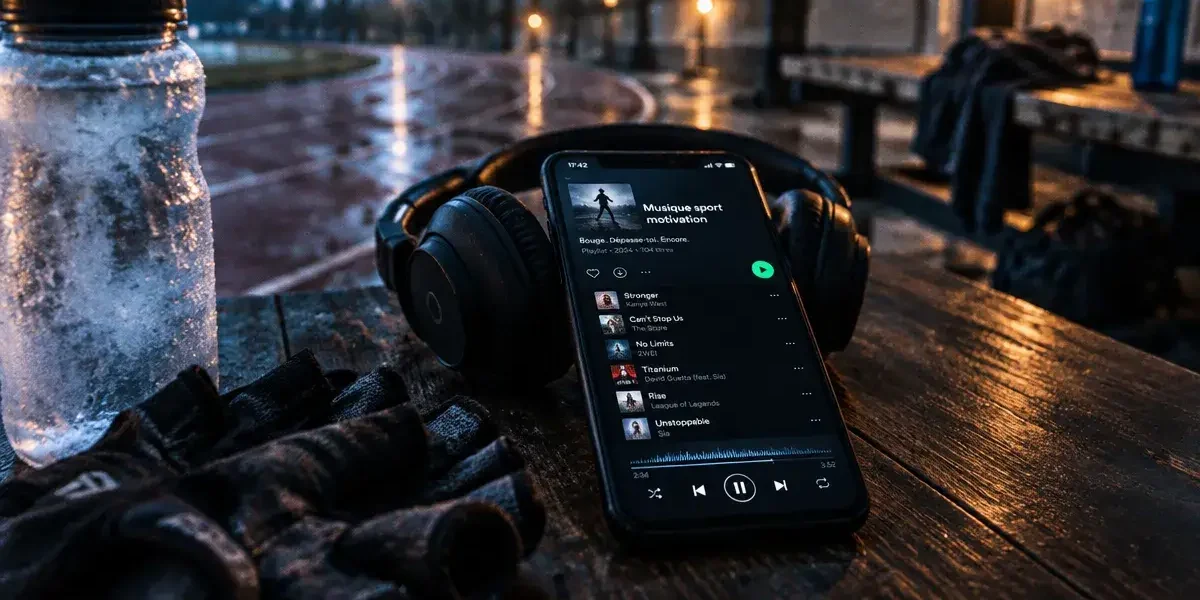 Musique sport motivation : téléphone et casque pour l’entraînement