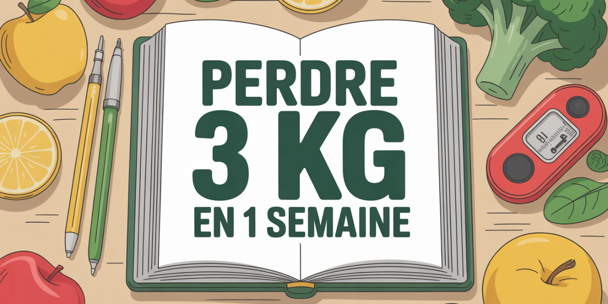 Carnet avec mètre ruban et fruits, perte de poids rapide