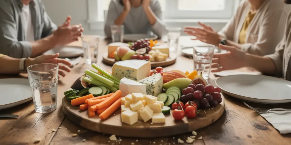 table fromage crudités ambiance conviviale