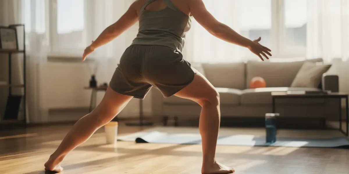personne musclant ses quadriceps à la maison sans materiel