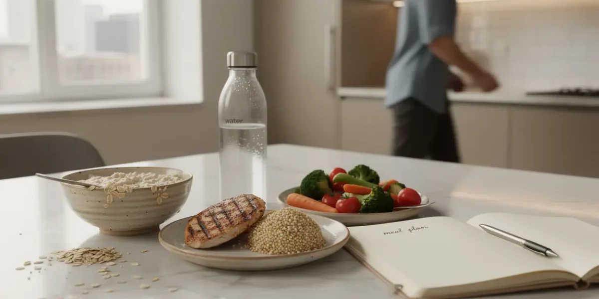 Photo table moderne repas équilibrés perte de 5 kg