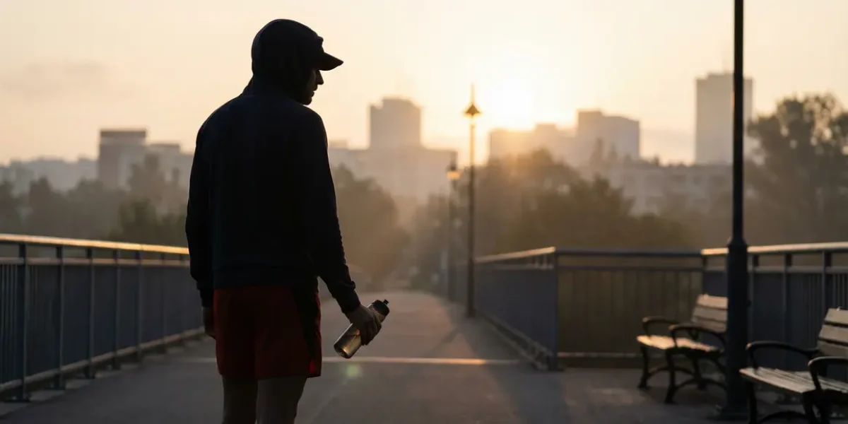 adulte debout sport a jeun matin